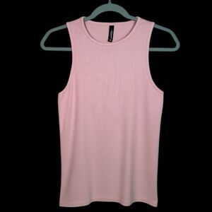 American Giant Tank Top Womens M Pink Rib Sleeveless Casual Cotton USA Luxe NEW
